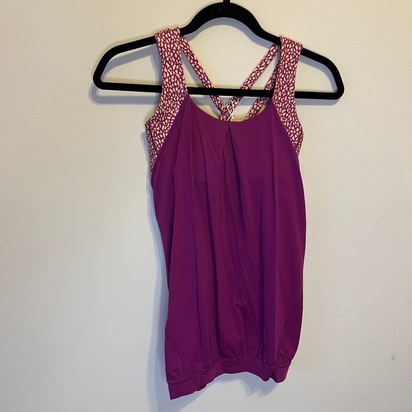 Lululemon Nouveau Limits Strap Back Tank Size 4 Plum - Picture 4 of 9